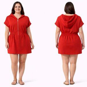 Anthropologie Daily Practice Half-Zip Hoodie Elastic Waist Mini Dress SZ L